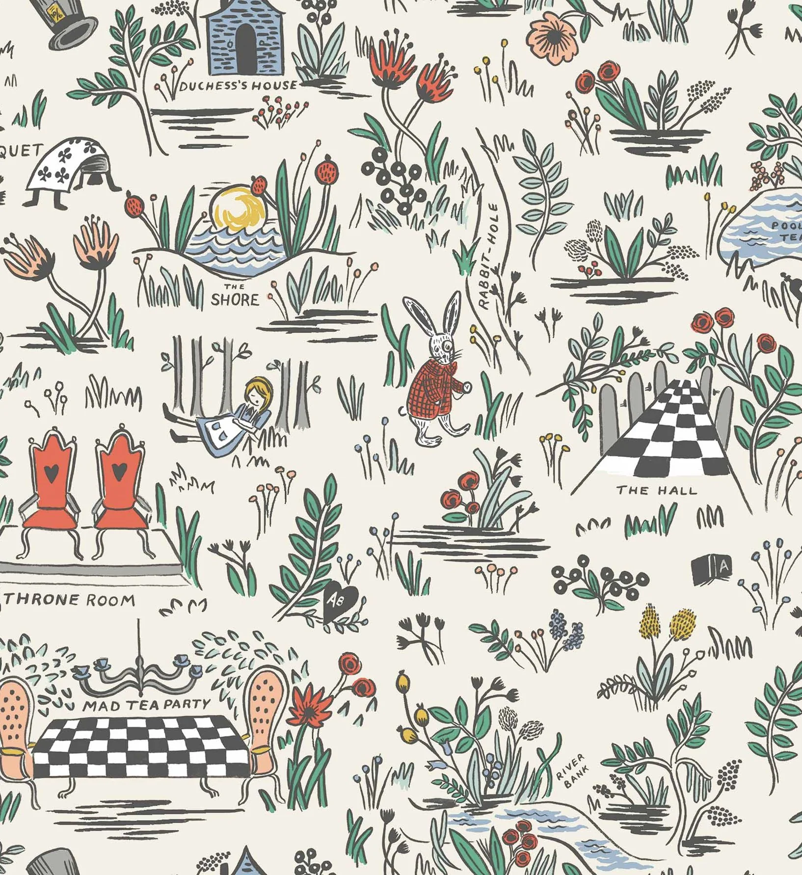 Wonderland Peel & Stick Wallpaper - Cream - Image 2